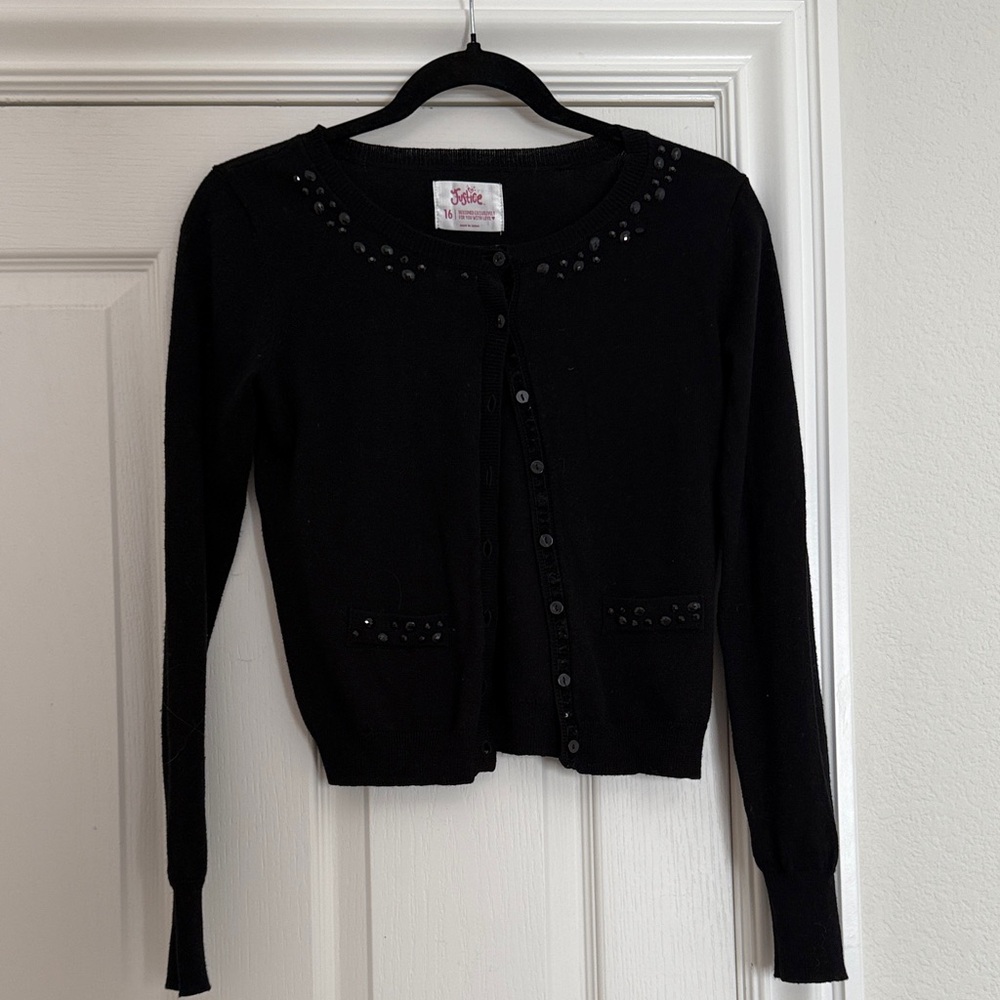 Justice Kids Black Cardigan with Sequins size 16